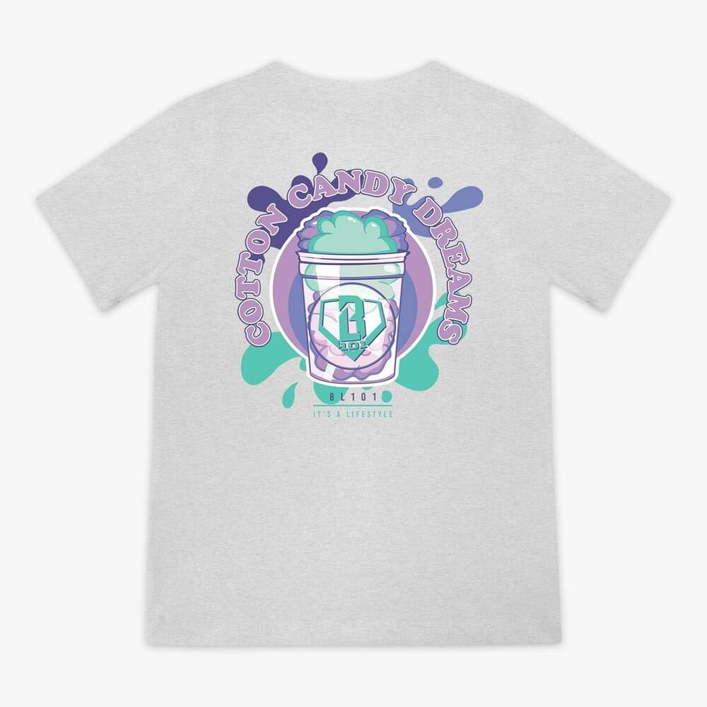 Baseball Lifestyle 101 Cotton Candy Dreams T-Shirt Youth X-Large Grey